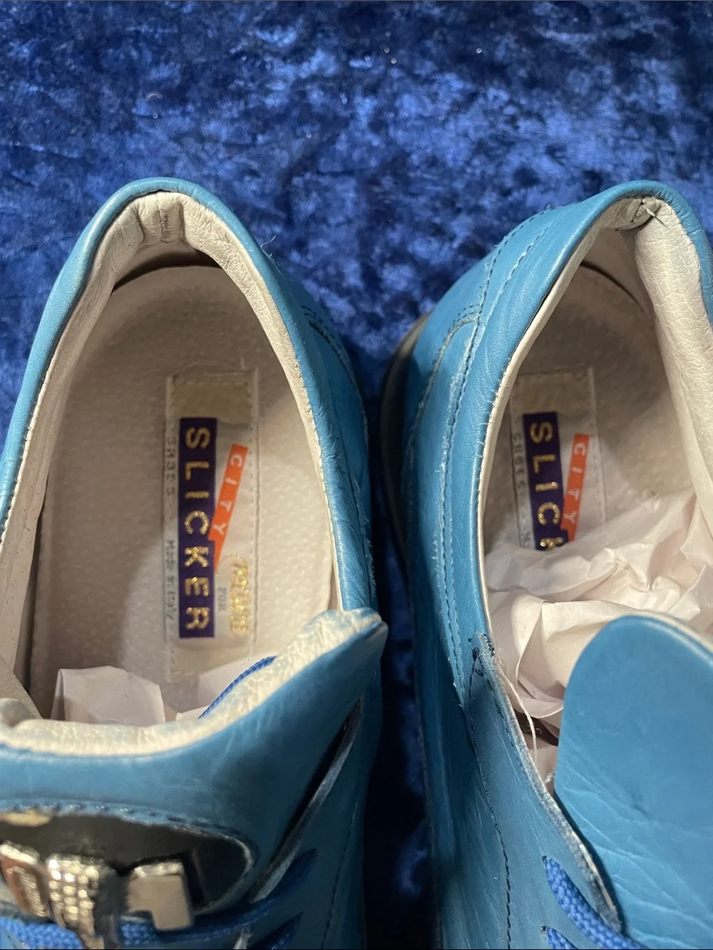 Mauri Napa leather and Crocodile Blue sneakers size 13 men’s, new in box. 8900/2